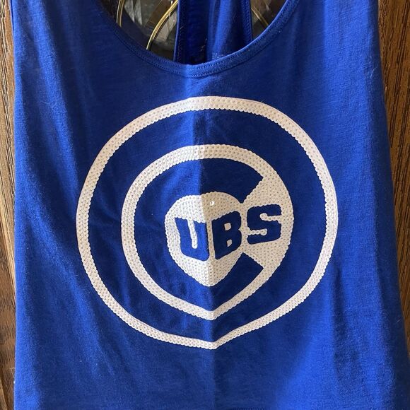 Victorias Secret PINK CHICAGO CUBS Tank Top Shirt 5th Ocean Rare LOVE PINK Sz XS - Picture 2 of 4